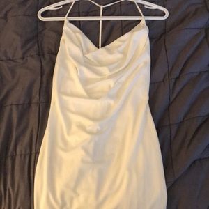 Forever 21 white cowl neck mini dress, size small